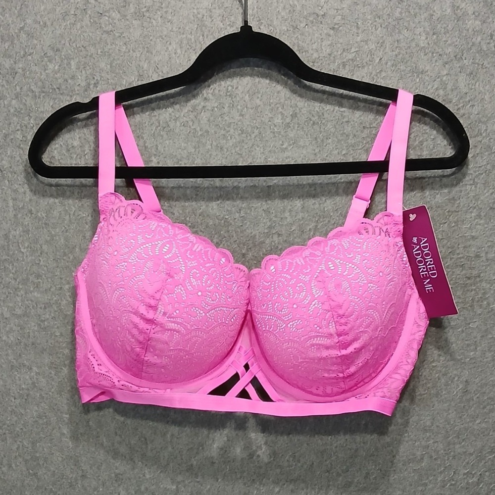 NWT Adored by Adore Me 38 DD Dakota Contour Underwire Bra Coquette Lace Flirty